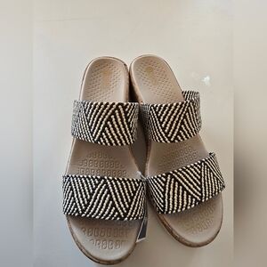 Bzees Black and Cream Sandals